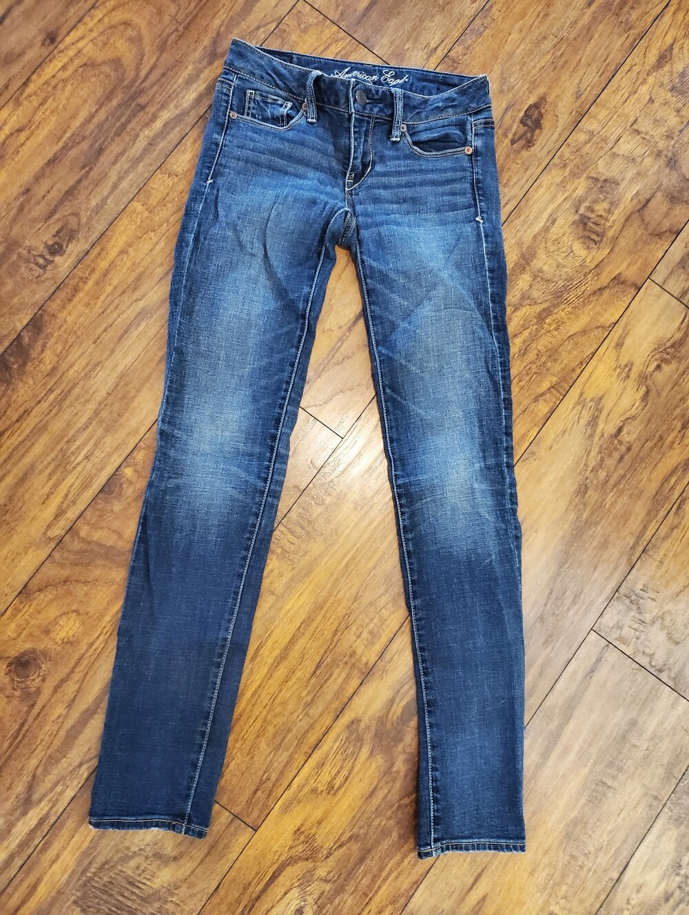 American Eagle Skinny Jeans Size 0 Regular Medium Wash Stretch Denim